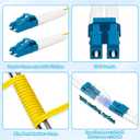 3 x LC to LC Duplex OS2 Single Mode Fiber Optic Patch Cable 1M / 3.3ft, 9/125m SMF, LC UPC Connectors, Low Insertion Loss, LSZH Jacket, Compatible with 1G/10G Networks, Yellow, Indoor Use