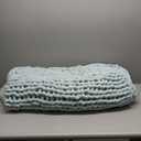 Bigacogo Chunky Knit Throw Blanket for Couch, 51x63 inches, 100% Hand Knitted with Thick Jumbo Chenille Yarn, Cozy Soft Large Rope Knot Cable Crochet Blankets for Sofa Bed Living Room, Mint