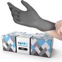 Disposable Grey Nitrile Gloves 50 and 200 Count, Latex Free Medical Gloves (Gray (Small))