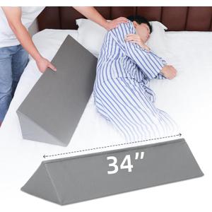 Fanwer Wedge Pillow for Side Sleeping, 34" Back Pillow for Side Sleeper, Bed Wedges & Body Positioners for After Surgery, Pregnancy Support, Back Pain, Preventing Bedsores