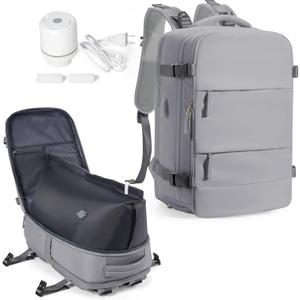 Coowoz Vacuum Backpack Travel with Pump Travel Backpack with Vacuum System for Women Men mochila De Viaje Compresion Al Vacio Carry On Flight Approved Airplanes Personal item Travel Bag