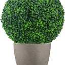 Sunnyglade 2 PCS 15.7 inch 4 Layers Artificial Plant Topiary Ball Faux Boxwood Decorative Balls for Backyard, Balcony,Garden, Wedding and Home Dcor (15.7 inch)