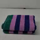 Exclusivo Mezcla 2Pack Beach Towels, Large Microfiber Striped Beach Bath Pool Towel Set for Kids and Adults, Lightweight and Absorbent, 30x60 Inches, Purple