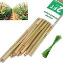 2ft Natural Bamboo Plant Stakes for Tomatoes, Beans, Flowers, Potted, Climbing Plants 21pcs