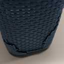 Mind Reader 50L Slim Laundry Hamper, Clothes Basket, Lid, Wicker Design, Plastic, 17.65"L x 13.75"W x 21"H, Set of 2, Blue