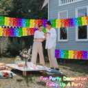 2 x 4 Pack 10 Feet Colorful Foil Fringe Garland Rainbow Tinsel Streamers Banner Fringe Curtain Banner for Parade Floats Graduation Homecoming Carnival Birthday Pride Party Decor (Rainbow)