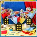 Soulchen 12 Sets Hero Themed Party Centerpieces Decorations Hero Action Sign Table Toppers with City Box Circus Sound Effect Cutouts and Sticks for Shower Party Birthday Decor