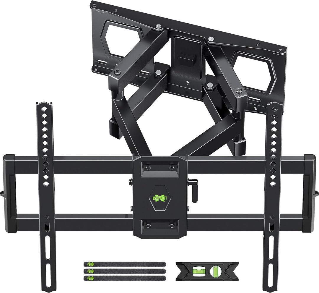 Full Motion TV Wall Mount for Most 37"-84" Flat Screen TV, Swivel or Tilt TV Wall Bracket with Dual Articulating Arms, for 12"-16" Wood Studs, Max VESA 600x400mm, Load 120 lbs by USX MOUNT (Full Motion 37-84inch)