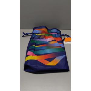 FGjghHFGGDY Christmas Gift Bags Xmas Treat Bags Reusable Christmas Bags for Gifts Abstract Colors Pattern Gift Bags with Tags Xmas Party Supplies (1 Count (Pack of 1), Red Ribbon)