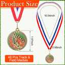 Tondiamo 24/48 Pcs Award Medals Bulk Gold Medals Bulk with Neck Ribbons 2 Inch Metal Award Trophies for Sports Party Team Tournaments Match Participation Winner Prizes Gift