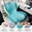 Memory Foam Truck Seat Cushion,Car Seat Cushion and Lumbar Support Pillow for Office Chair, Ergonomic Back Support & Sciatica Relief for Long Drives(Green)