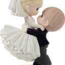 Precious Moments 172007 Exquisite Bride & Groom Porcelain Figurine - Luxurious Wedding Cake Topper in Pure White