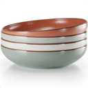 Pasta Bowls Set of 2 - Large 30 oz Bowls - Stylish Ceramic Plates - Safe for Oven, Microwave & Dishwasher - Salad Bowl Set of 2 - Pasta Bowl Plates - Deep Plate with Lid Edge - Blates Dinnerware