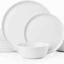 KINGSTONE 18-Piece Bone China Dinnerware Sets, White
