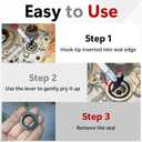 ecocstm Seal Puller Tool, Oil Seal Removal Tool with Dual Hook, Universal Wheel Seal Twister Puller, Heavy Duty Seal Puller and Installer Kit for Oil and Grease Seals Removal