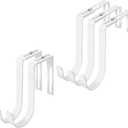 Adjustable Cubicle Hooks, Over The Door Hooks, Premium Metal Cubicle Door Hangers, Fit 1 3/8" to 3 1/2" Panels Heavy Duty Holder for Clothes, Towels, Hats, White, 5 Pcs (Large)
