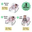 Ingenuity Keep Cozy 3-in-1 Grow with Me Vibrating Baby Bouncer Seat & Infant to Toddler Rocker, 0-30 Months Up to 40 lbs (Pink Lily)