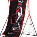 Franklin Sports Baseball Pitching Target and Rebounder Net - 2-in-1 Switch Hitter Pitch Trainer + Pitchback Net - Pitching Target with Hitter + Strikezone, Red