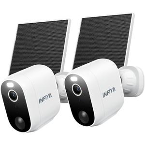 Solar Camera Outdoor Wireless-2.4GHz Wi-Fi Outside Cameras for Home Security, PIR Motion Detection, Siren Alarm, 2K Color Night Vision, SD & Cloud Storage(Optional), Work with Alexa, Z1 2P