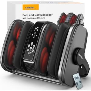 CARESKY Foot Massager with Heat, FSAHSA Eligible, Shiatsu Foot Massager for Plantar Fasciitis, Neuropathy, Circulation and Pain Relief, Deep Kneading for Foot Calf Gifts for Women Men Mom Dad