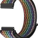 22mm Nylon Quick Release Watch Band Compatible with Samsung Galaxy Watch 3 45mm/Gear S3 Frontier/Garmin Venu 4 45mm/3 45mm/2/Vivoactive 4/Forerunner 570(47mm)/255/265/Amazfit Helio/Bip 6/5/Balance 2