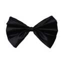 Add on Bow for Wedding Dress Decoration Detachable Satin Bowknot (Black-one Layer)