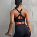 RUNNING GIRL Sports Bra for Women,Adjustable Straps Supportive High Impact Sports Bra with Sewn in Pads (Black, L)