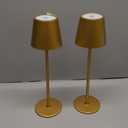 KDG 2 Pack Cordless Table Lamp, Portable LED Desk Lamps, 5000mAh Battery Operated, 3 Color Stepless Dimming Up, for Restaurant, Bedroom, Outdoor Camping, Coffee Shop, Night Light, Rechargeable (Gold)