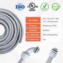 Liquid-Tight Conduit 50 ft and 10 Pieces of Connector Kit, Electrical Conduit 1/2 50ft w/UL Certification, Flexible Conduit with 5 Straight and 5 90-Degree Conduit Connector Fittings