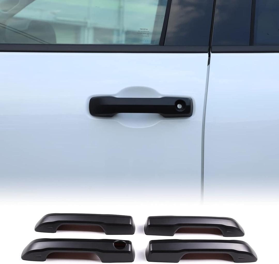 Aunginsy Auto Exterior Door Handle Protective Trim Cover Compatible with Toyota Tundra/Sequoia 2022-2026, Car Outside Front Rear Door Grab Handle Outer Protector Cover Decoration ABS Accessories (Matte Black)