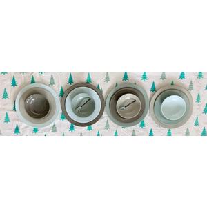 Bowla 12-Piece Melamine Dinnerware Set - Service for 4 (Winter, green and beige)