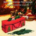 HikooLSS Christmas Tree Storage Bag 12 Ft Tall Tree Container/Holder Heavy Duty Oxford Dual Mesh Pockets,Moistureproof,Extra Large Christmas Tree Box for Big Xmas Tree Wide Opening Red(65X23X27in), Fit 10-12 Feet