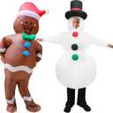 2 Packs Funny Christmas Inflatable Costume Cosplay Air Blow-up Suit Outfit for Adult/Halloween/Carnival/Parties