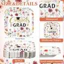 Funnymoom 100 Pcs Wildflower Graduation Party Supplies 2026 Paper Plates and Napkins, 7 Inches Disposable Plates 13 Inches Dinner Napkins Party Decorations, Serves 50 (Colorful,Grad)