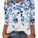 Zeagoo 3/4 Length Sleeve Women Tops Crew Neck Blouses Dressy Casual Summer T Shirts Loose Fit Business Work Clothes 2XL