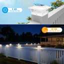 JOFIOS Solar Fence Post Lights, Cap Lights for 4x4/5x5 Vinyl Fence and 4x4/6x6 Wooden Post, Warm White/Cool White Lighting, White Solar Cap Outdoor Waterproof Decorate Garden Pathway Dcek Patio