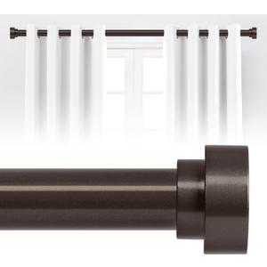 Bronze Curtain Rods for Windows 48 to 84 Inch(4-7ft),1 Inch Diameter Heavy Duty Curtain Rods,Adjustable Curtain Rod,Modern Decorative Drapery Rods,Telescoping Window Curtains Rod 36-88",Brown