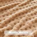 NEWCOSPLAY Super Soft Twin Blanket Brown Premium Silky Flannel Fleece 3D Waffle Checkered Lightweight Bed Blanket All Season Use (Brown, Twin(60"x80"))