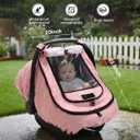 TinlyFinly Waterproof Car Seat Cover for Baby, 2-Layer Car Seat Rain Cover with Clear Window & Sunshade & Mesh Cover, Universal Infant Carseat Canopy for Stroller, Protect from Rain and Snow - Pink