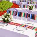 Newwiee 12 Pieces Mexican Theme Stretch Chair Sashes Dining Spandex Chair Sashes Bands Decoration with Buckle for Wedding Event Fiesta Ceremony Reception Party Favor Banquet Mardi Gras (Retro)