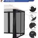 10x12 Gazebo Replacement Mosquito Netting, 4-Panel Sidewall Screen with Zipper Universal Black (10'x12')