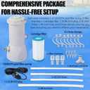 TonGass 1000 GPH Pool Pumps, Above Ground Pool Filter Pump for Swimming Pools 1000 GPH Pumps Flow Rate All-in-One Above Ground Pools Filters Pump Accessories Uses Type A or C Filter Cartridge