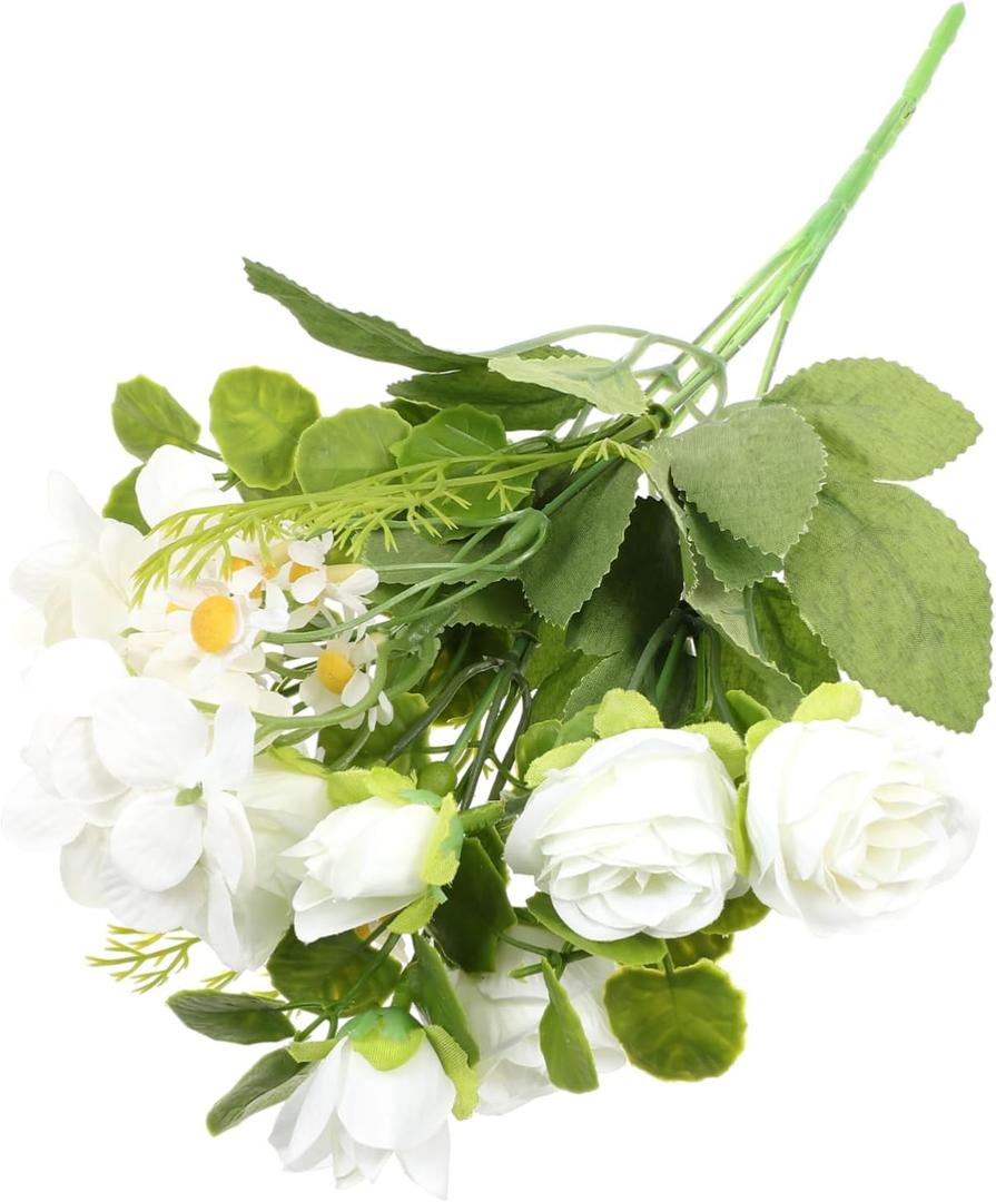 Zerodeko 4pcs Wedding Flower Bouquet Decor Artificial Daisy Arrangement for Home Party Realistic Faux Floral Bouquet for Wedding Decorations Easy Maintenance Elegance