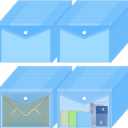 4.5 x 6 Inch Clear Plastic Envelopes with Snap Closure,Blue