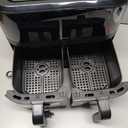 CHEFMAN 6 Quart Dual Basket Air Fryer Oven with Easy View Windows, Sync Finish, Hi-Fry, Auto Shutoff, 2 Independent 3Qt Nonstick Dishwasher Safe Frying Baskets, Digital Double Air Fryer - Black