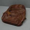 FADEON Leather Laptop Backpack for Women Designer 15.6 inch PU Laptop Bag, Ladies Travel Computer Work Backpack Brown