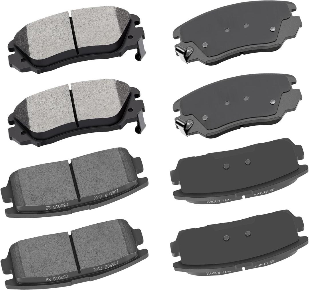cciyu D1421 D1275 Front Rear Ceramic Brake Pads Kits 8pcs fit For 2010-2017 For Chevrolet Equinox,2010-2017 For GMC Terrain