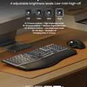 Backlit Bluetooth Ergonomic Keyboard, ProtoArc EK01 Plus Full Size Wireless Split Keyboard with Dual Bluetooth and USB, Cushioned Wrist Rest, Rechargeable for Windows/Mac/Android, Grey Black