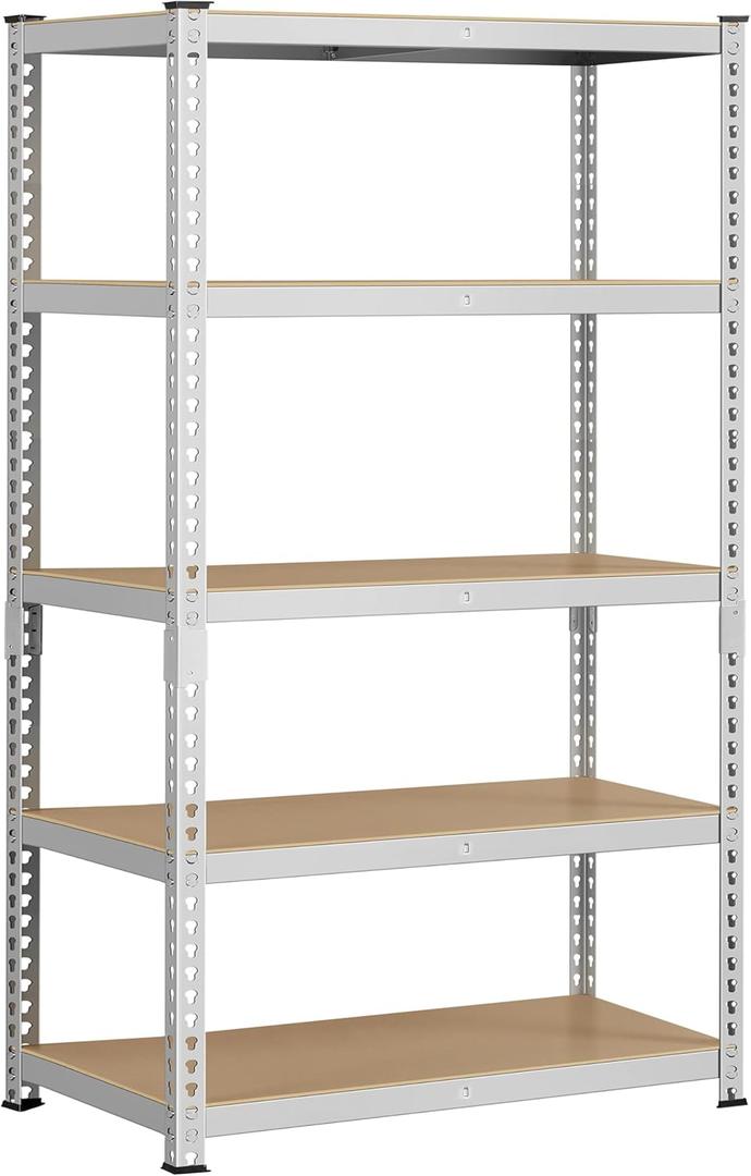 Yaheetech Storage Shelves, 5 Tier Heavy Duty Adjustable Metal Shelving Unit, Industrial Utility Rack for Garage Warehouse Pantry Closet (35.5 W x 17.5 D x 72 H Inches, Silver)
