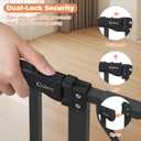 34" Extra Tall Baby Gate for Stairs, Auto Close Stroller Friendly Dog Gate Indoor for Doorways, Pressure Mounted 29"-51" Wide Baby Gate, Easy Walk Through Gate for Children & Pets, Black